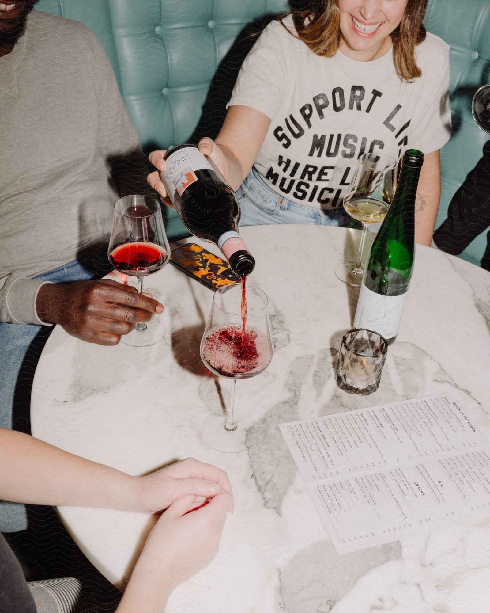 Wine pour at a gathering