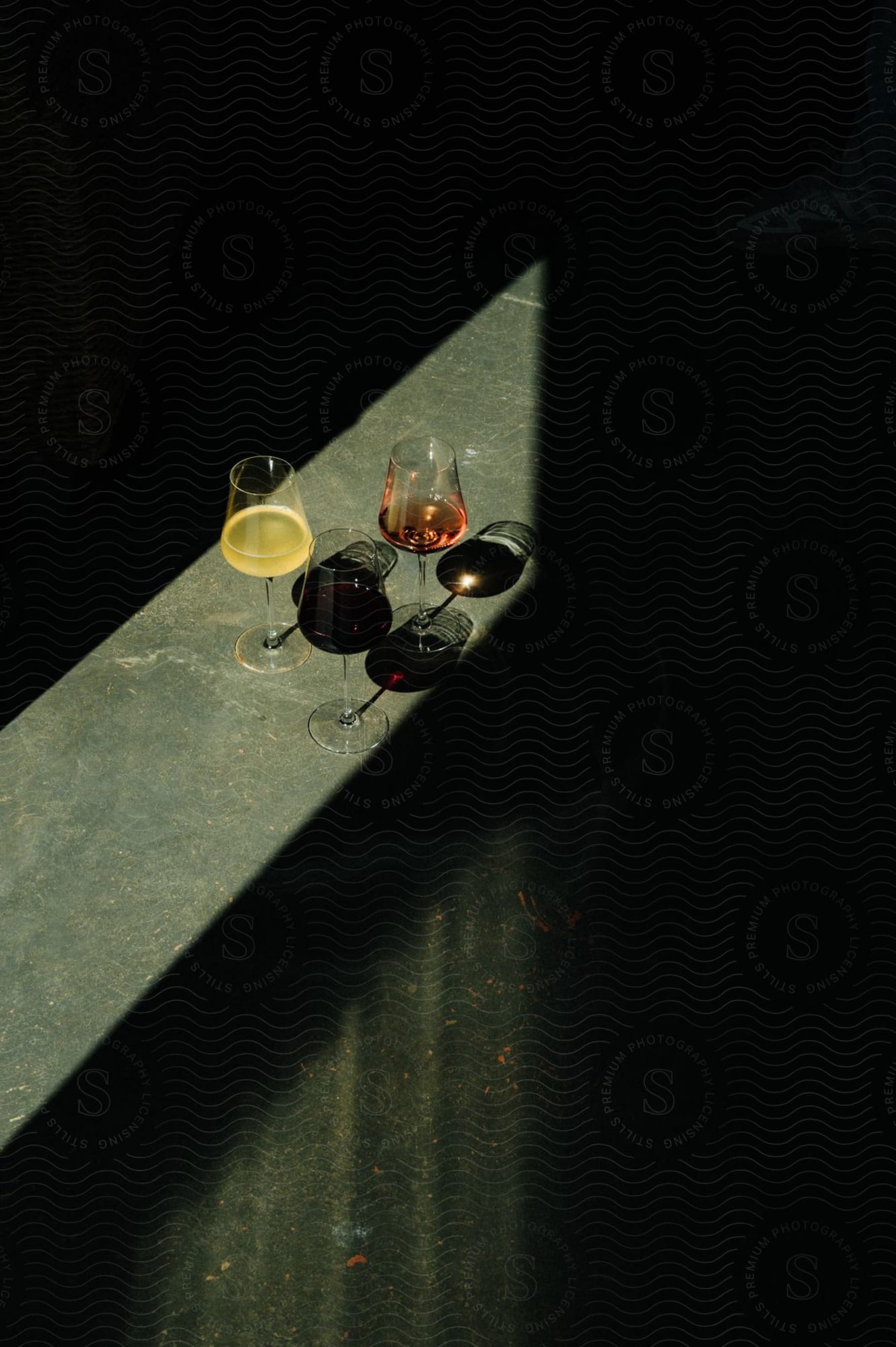 Wine bottles on a ledge